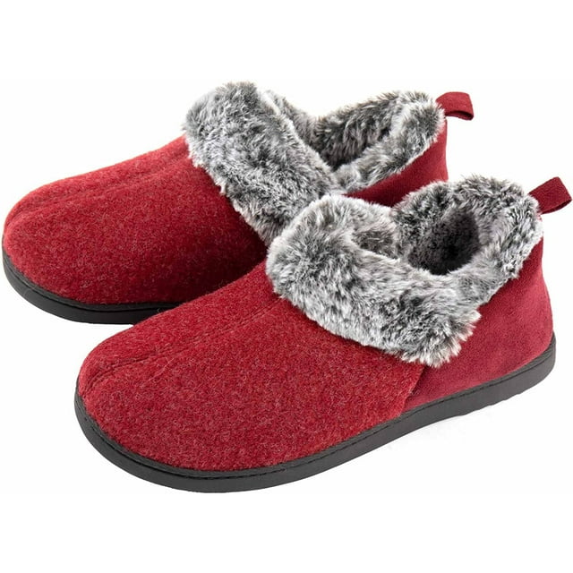 RockDove Women's Cozy Memory Foam Bootie Slippers with Warm Plush Faux Fur Lining