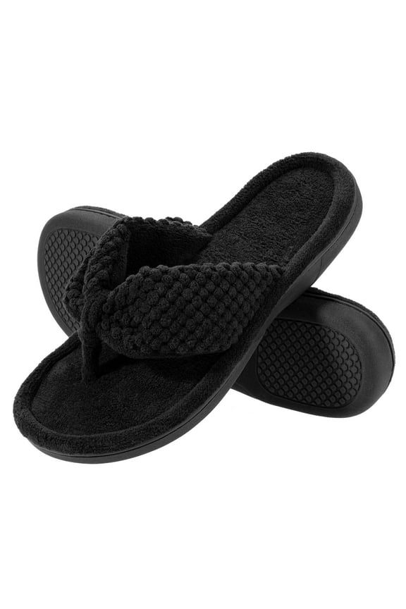 Women's Cozy Memory Foam Flip Flop Slipper, Lady Summer Spa Thong, House Open Toe Slide Slipper