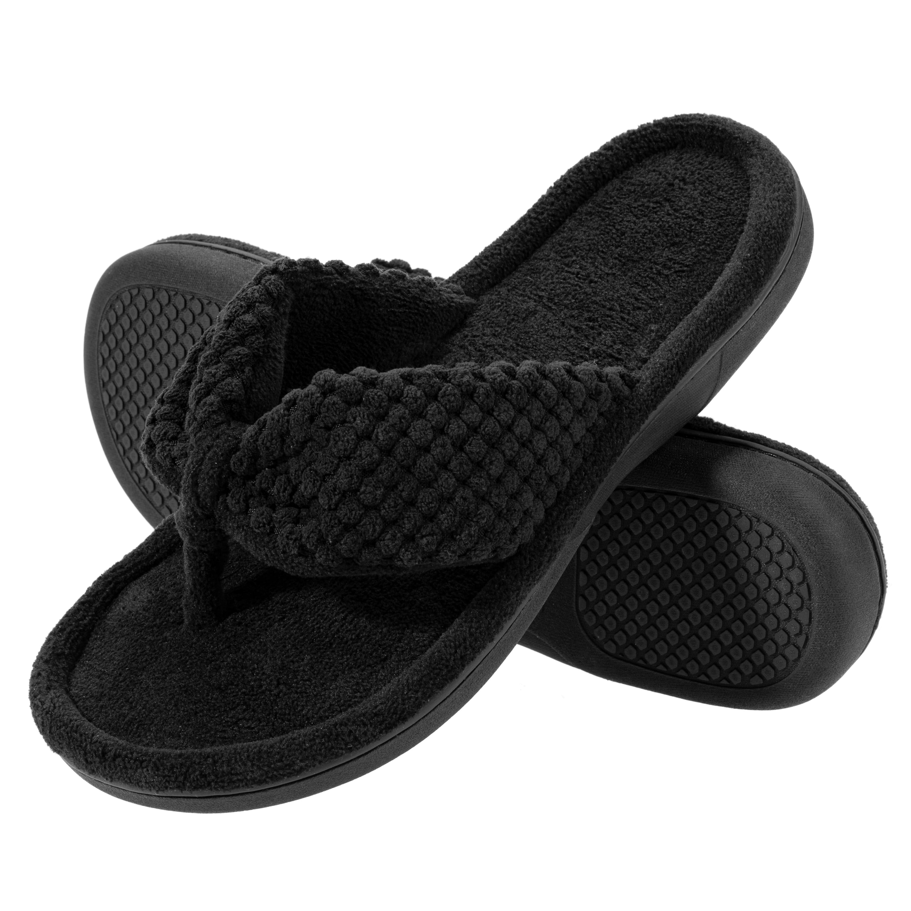  Siggodi Womens Slippers Open Toe,Comfy Memory Foam Slippers  for Women,Summer Ladies' Slip on House Bedroom Slide Slippers Black Grey  Pink Navy