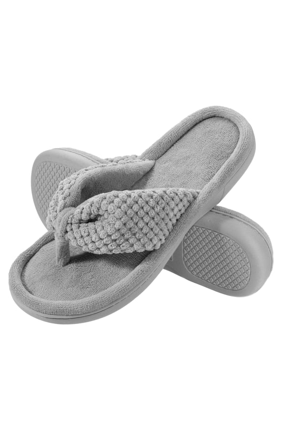 Women’s Memory Foam Flip Flop Slippers, Open Toe Thong House Slippers