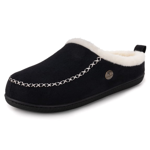 RockDove Women's Memory Foam Moccasin Slippers, Plush Lined Suede House Shoes, Closed Back Indoor Outdoor Slippers with Anti-Shock EVA Sole