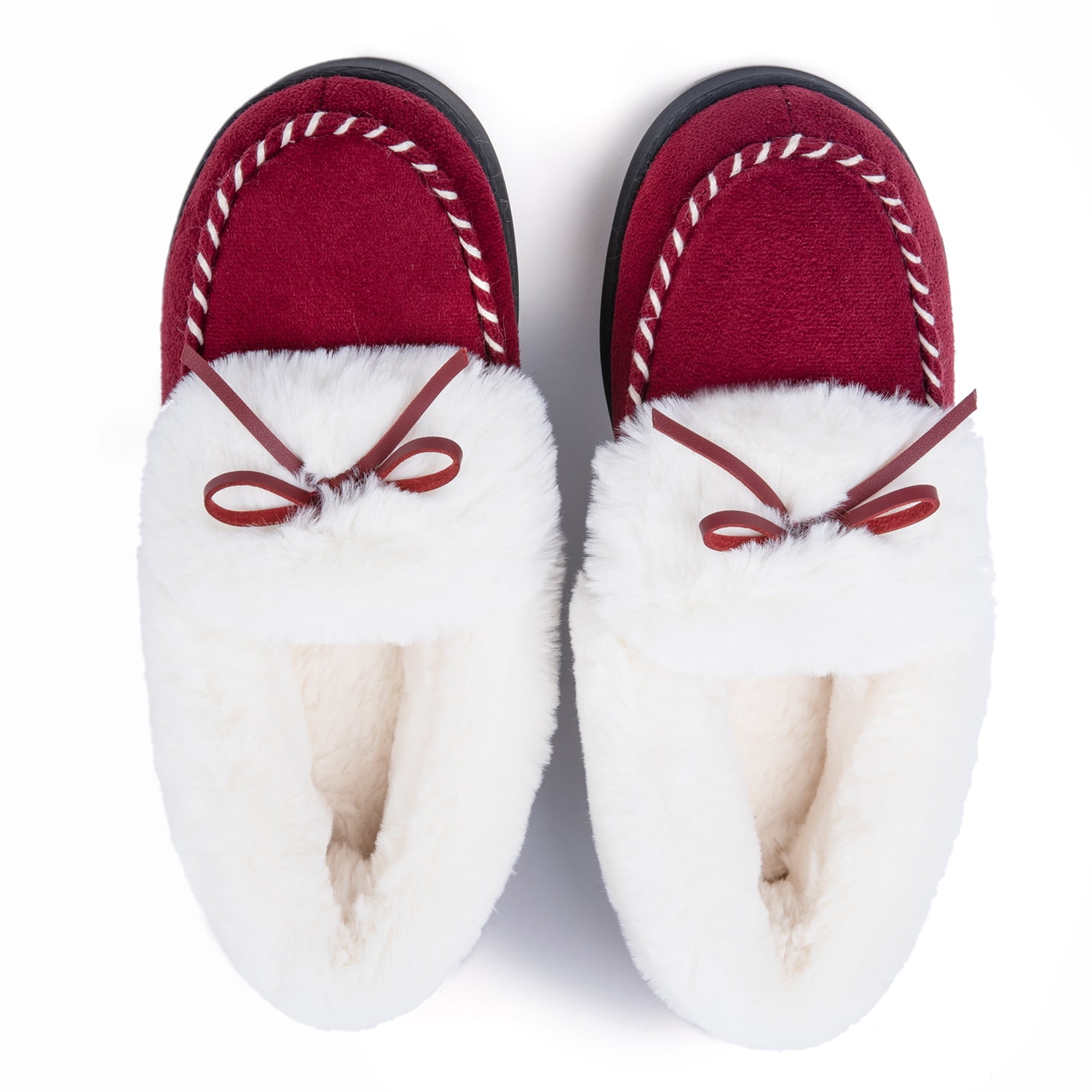 Ravelier Women's Plush Faux Fur Moccasin Slippers