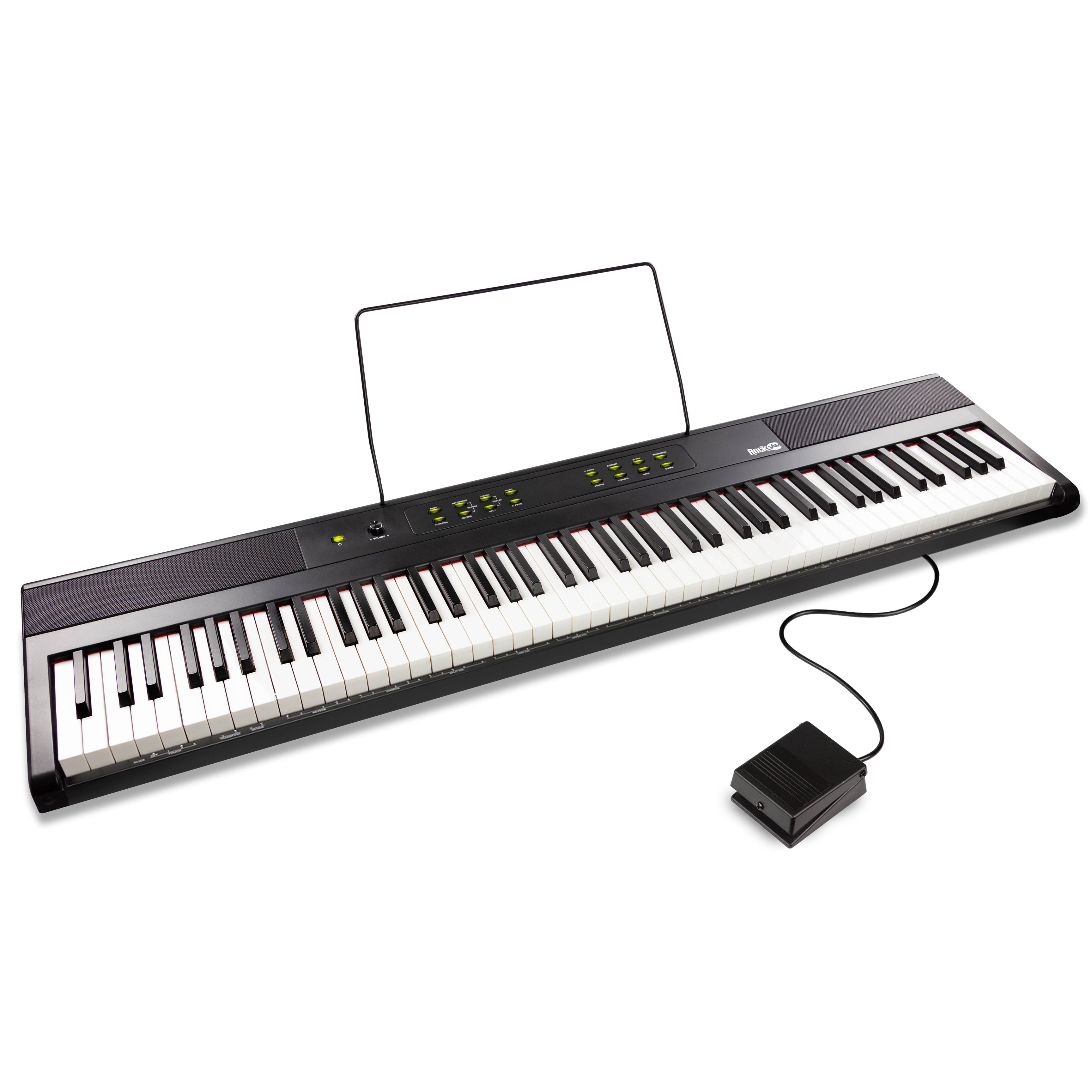  RockJam Compact 61 Key Keyboard with Sheet Music Stand, Power  Supply, Piano Note Stickers & Simply Piano Lessons and Casio ARST Single-X  Adjustable Keyboard Stand, Black : Musical Instruments