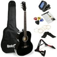 thumbnail image 1 of RockJam Black Acoustic Guitar Kit with Guitar Tuner, Guitar Bag & Guitar Stand, 1 of 6