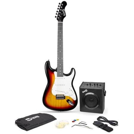 RockJam Electric Guitar Kit ST-Style Full Size Sunburst with 10-Watt Amp