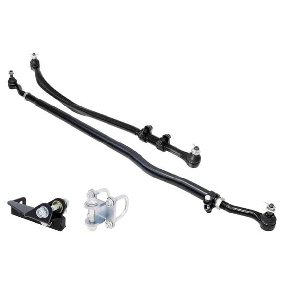 RockJock JL/JT Currectlync Steering System Forged Drag Link 42mm Tie Rod Tube w/Stabilizer Brackets