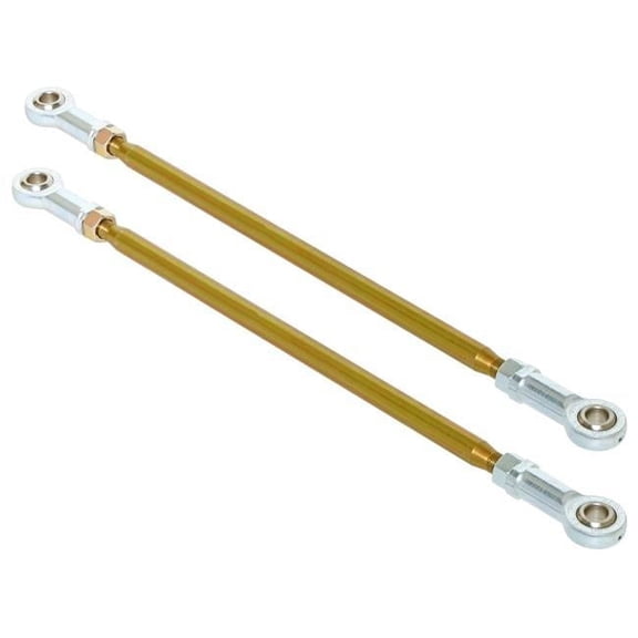 RockJock Antirock Sway Bar End Link Kit 15 1/2in Long Rods w/ Heims and Jam Nuts Pair
