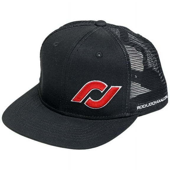 RockJock RJ-715000-1 Mesh Back Hat, Black with Red