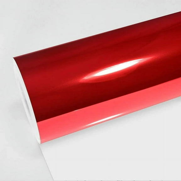 RockRose 1FT x 10FT Red Electroplated Vinyl Wrap Brushed Chrome