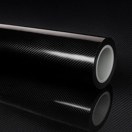 RockRose High Gloss 7D Black Carbon Fiber Vinyl Wrap 5FT x 4FT