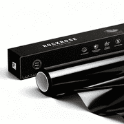 RockRose Piano Black Gloss Vinyl Wrap for Cars 12 IN x 10FT   Self Adhesive, Air Release, Anti-Wrinkle Design