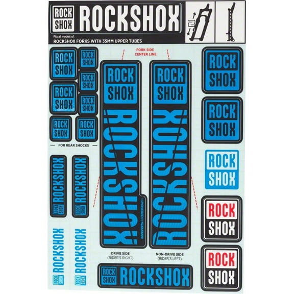 RockShox Decal Kit, 35mm, Blue Color Matching Kit