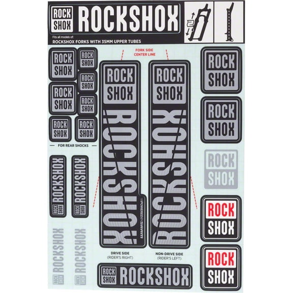 RockShox Decal Kit, 35mm, Gray Color Matching Kit