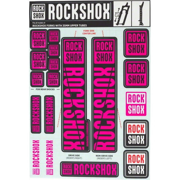 RockShox Decal Kit, 35mm, Magenta Color Matching Kit