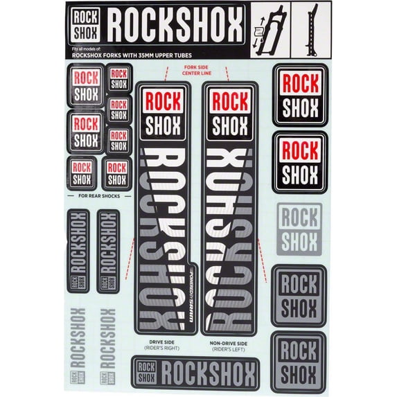 RockShox Decal Kit, 35mm, White Color Matching Kit
