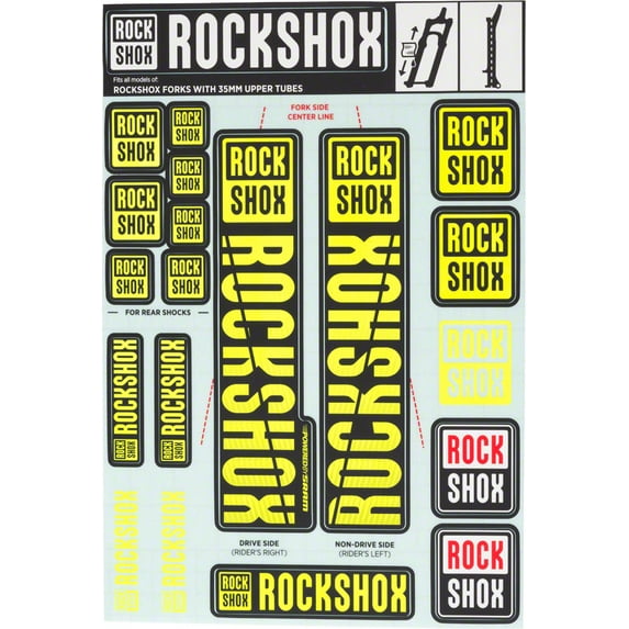 RockShox Decal Kit, 35mm, Yellow Color Matching Kit