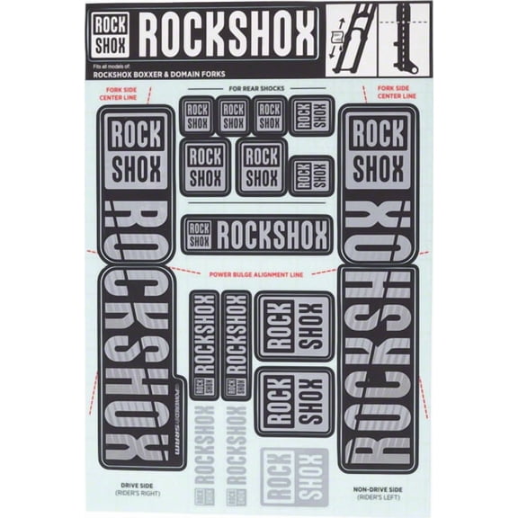 RockShox Fork Decal Kit - 35mm Dual Crown, Gray