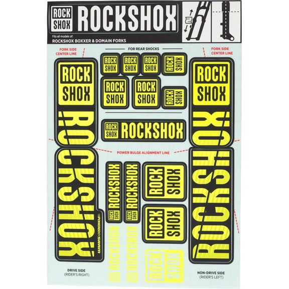 RockShox Fork Decal Kit - 35mm Dual Crown, Yellow