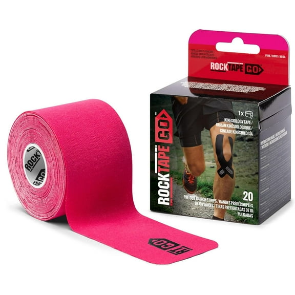 RockTape Go Extra-Sticky Adhesive Pre-Cut Kinesiology Tape