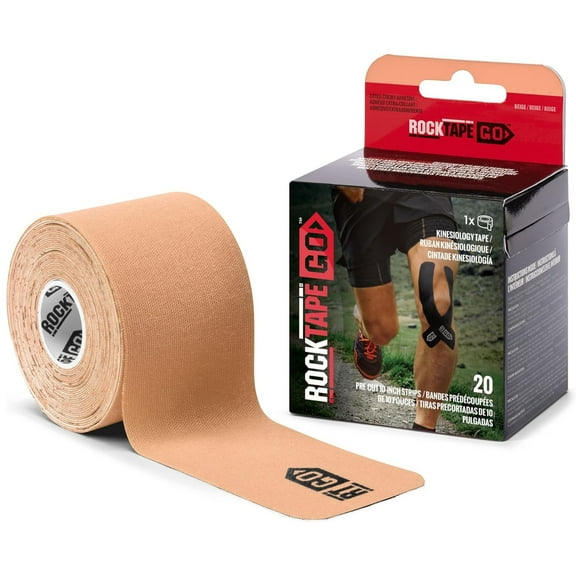 RockTape Go Extra-Sticky Adhesive Pre-Cut Kinesiology Tape