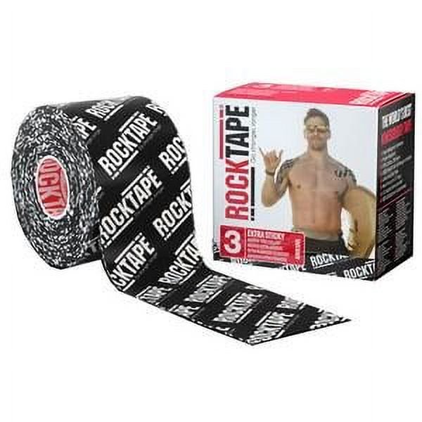 RockTape H2O Kinesiology Tape, 2" x 16.4' Roll, Medical, Black Logo