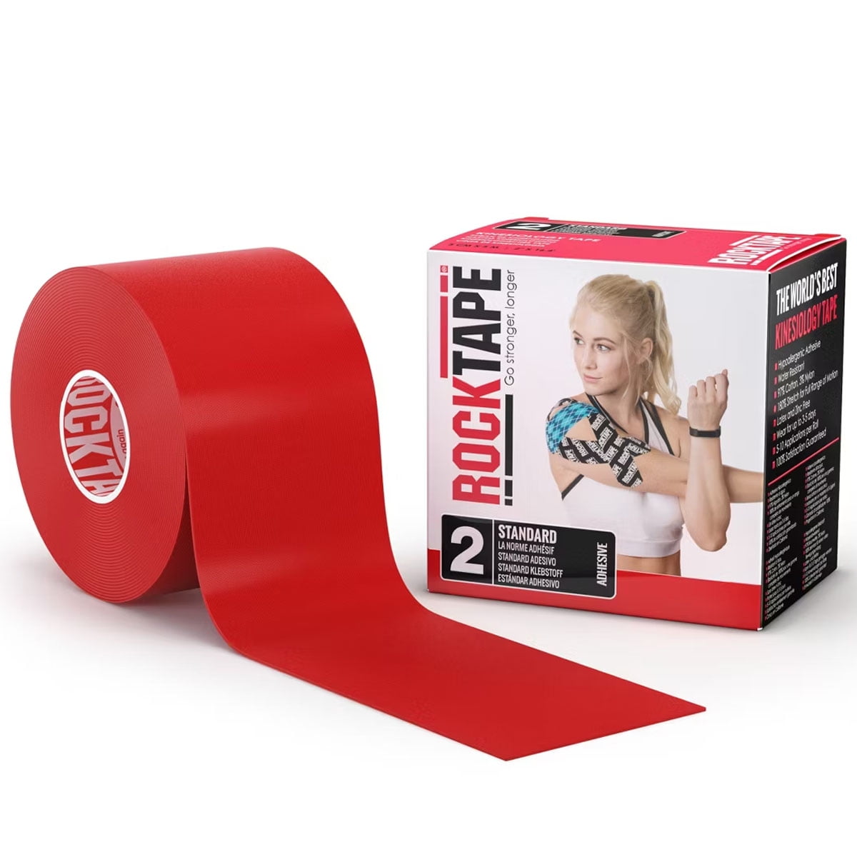RockTape Standard Regular Athletic Tape, Red