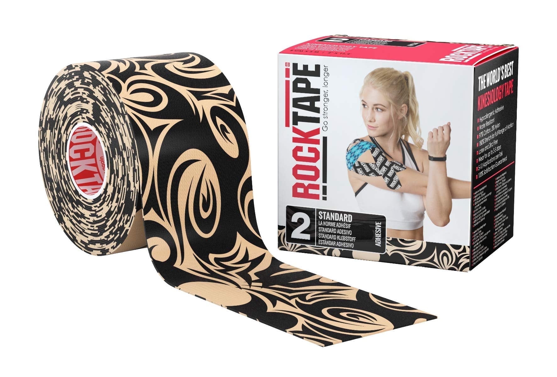 RockTape Kinesiology Tape, Tattoo, 2"x16.4', 1 Pack