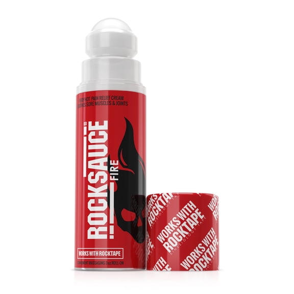 RockTape RockSauce Fire Roll-On  3 oz, for Pain Relief of Aching Muscles