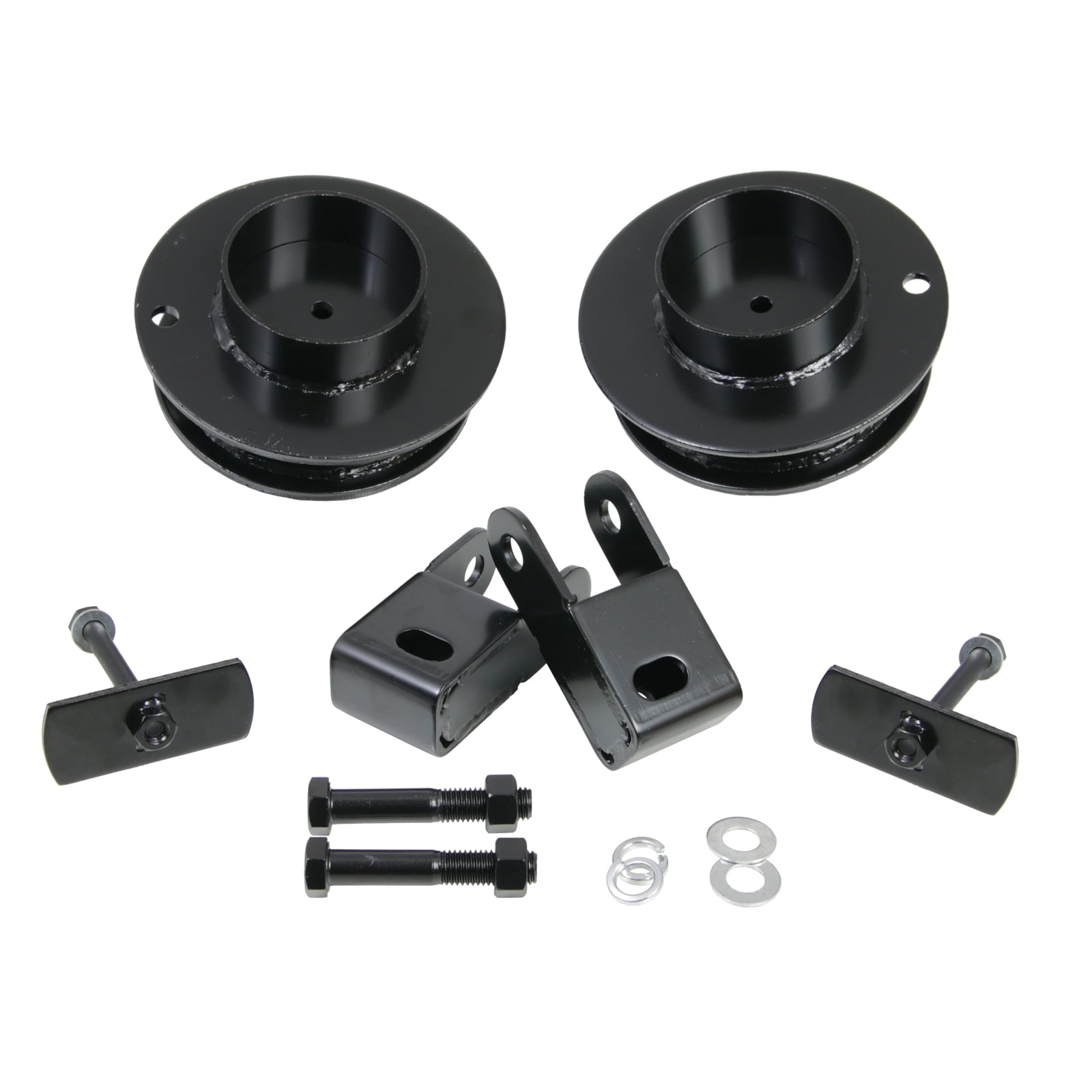 RockTrix Front Leveling Kit - 2.5 inch Lift - Includes Shock Extenders - Compatible with 2014-2015 Dodge Ram 2500 and 2013-2015 Dodge Ram 3500 4x4 4WD Only - Black Steel Coil Spring Spacers