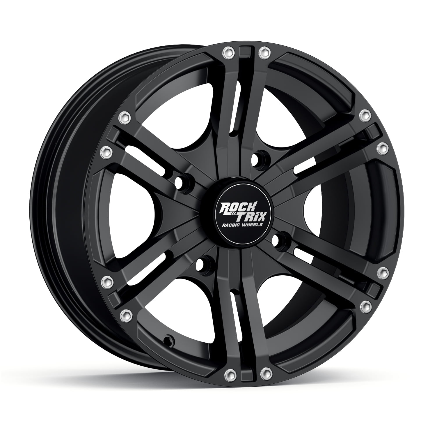 RockTrix RT101 14in ATV Wheel 4x110 Rim, 14x7, 5+2 Offset, For ATV UTV ...