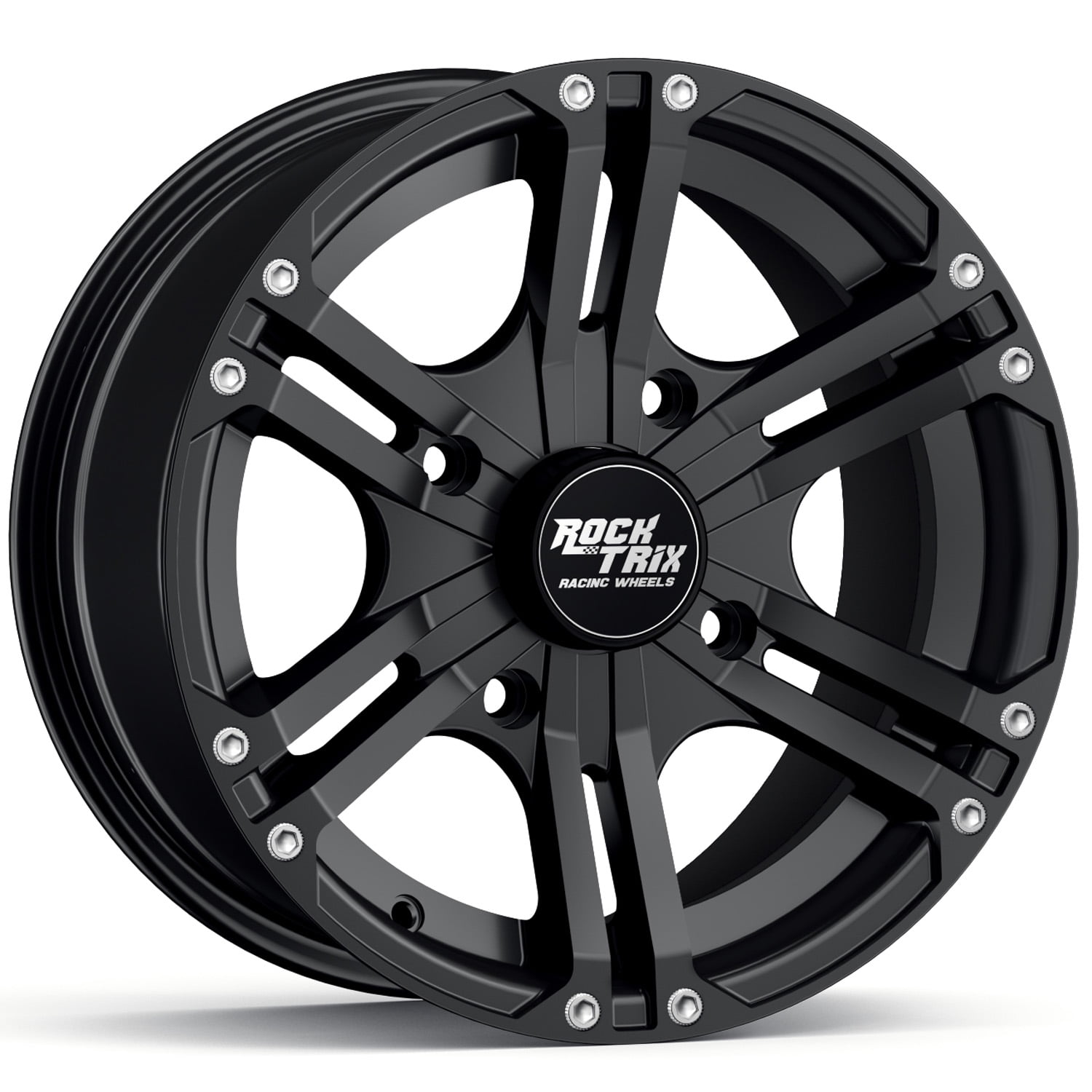 RockTrix RT101 14in ATV Wheel 4x110 Rim, 14x7, 5+2 Offset, For ATV UTV ...