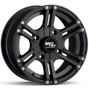 RockTrix RT101 14in ATV Wheel Rim 14x7 Matte Black 4x137, 5+2 Offset, Compatible with Bombardier Outlander CanAm Can-Am Can Am Commander Maverick Renegade Kawasaki 4/137