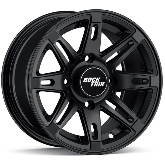 RockTrix RT103 12in ATV Wheel 4x110 Rim, 12x7, 5+2 Offset, For ATV UTV with IRS (Independent Rear Suspension), Compatible with Bombardier Honda Kawasaki Yamaha Suzuki 4/110
