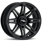 RockTrix RT103 14x7 4x110 14 inch Wheel for ATV UTV SxS IRS, 4/110 Rim +10mm Offset 4+3, Compatible with Honda Rancher Rincon Yamaha Grizzly Kodiak Rhino, Also fits Suzuki King Quad, Matte Black