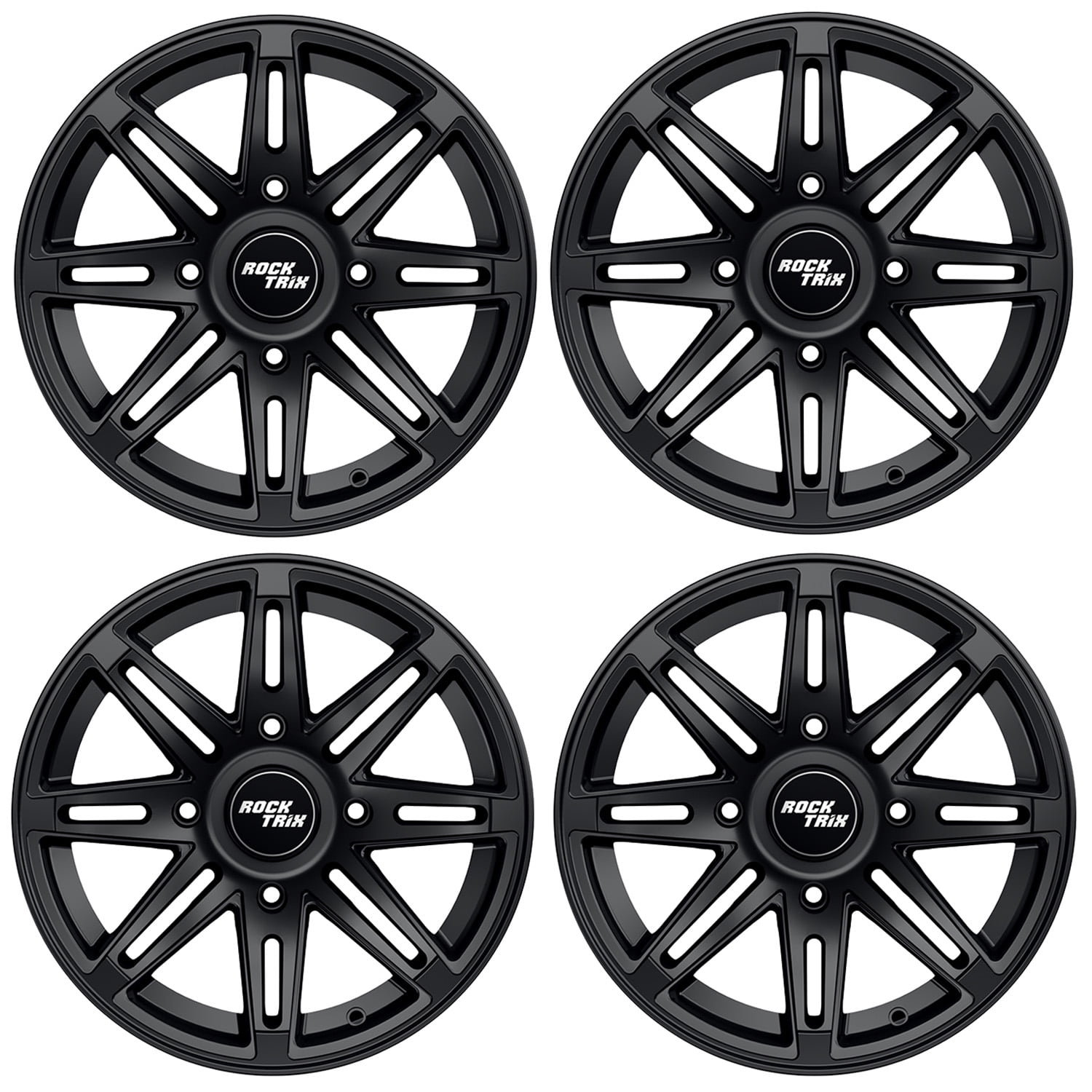 RockTrix RT103 4pc 14in ATV Wheels 4x110 Rims, 14x7, 5+2 Offset, For ...
