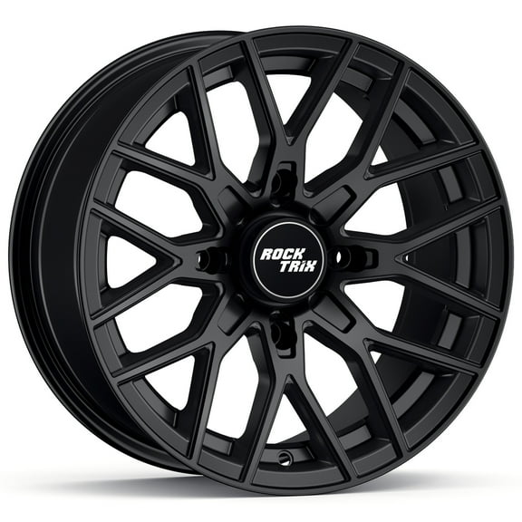 RockTrix RT104 14in ATV Wheel Rim 14x7 Matte Black, 4x156 Bolt Pattern, 4+3 offset, Compatible with Polaris Sportsman RZR Ranger - 4/156