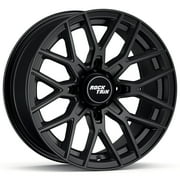 RockTrix RT104 14in ATV Wheel Rim 14x7 Matte Black, 4x156 Bolt Pattern, 5+2 offset, Compatible with Polaris Sportsman RZR Ranger - 4/156