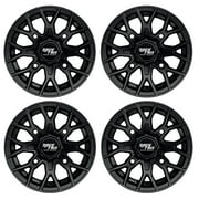 RockTrix RT104 4pc 14in ATV Wheels 4x110 Rims, 14x7, 5+2 Offset, For ATV UTV with IRS (Independent Rear Suspension), Compatible with Honda Kawasaki Yamaha Suzuki 4/110 (Set of 4)