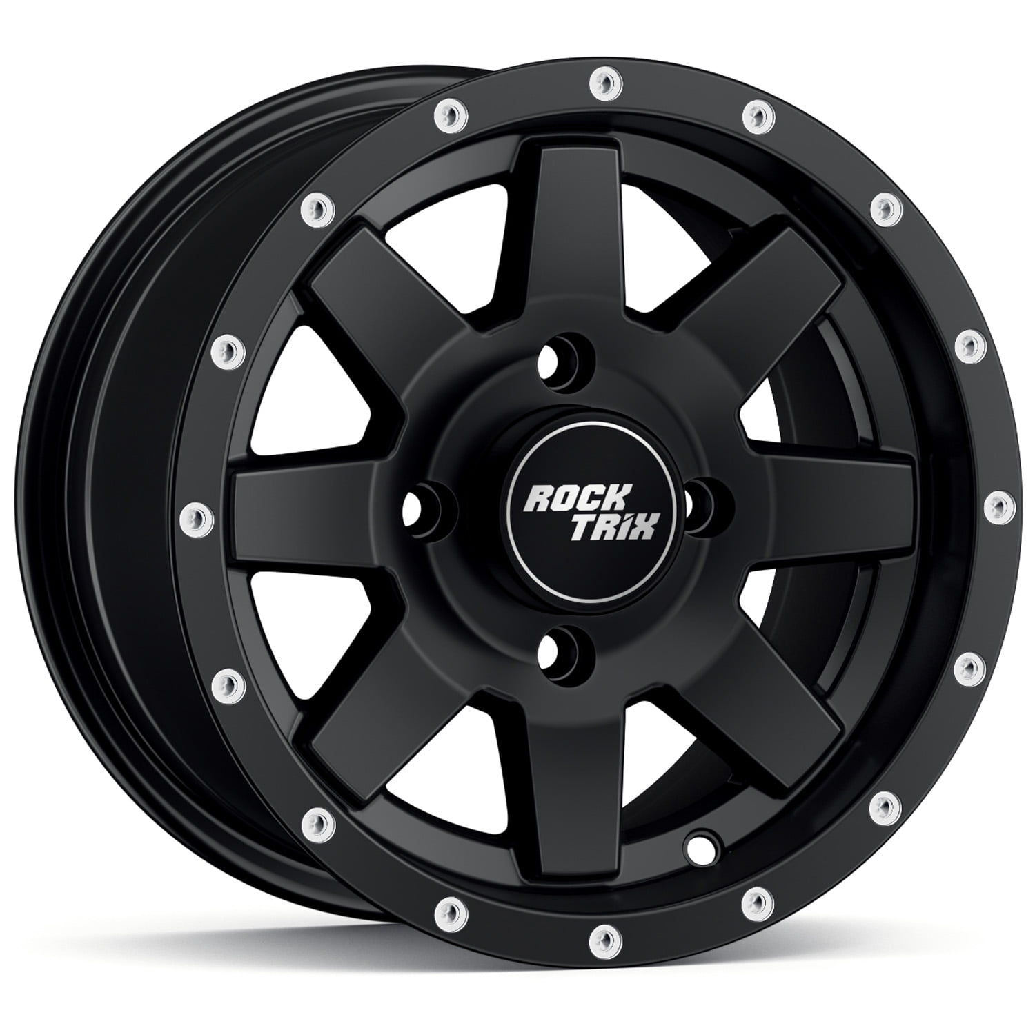 RockTrix RT106 12in ATV Wheels Rims 12x7 Matte Black, 4x156 Bolt ...