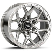 RockTrix RT107 20 inch Wheel for 2004-2026 Ford F150, 20x9 6x135 Rims -12mm Offset, 4.5in Backspacing, Machined Silver, 2500 lb Weight Rating, Also compatible with Bronco Raptor F150 Lightning