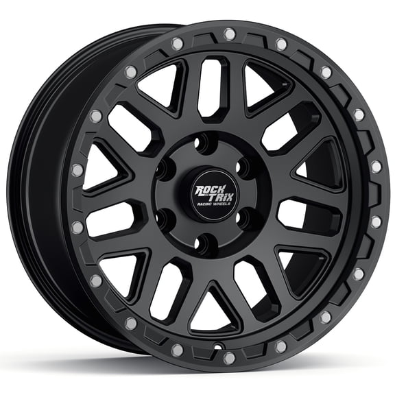 RockTrix RT110 18 inch Wheel Compatible with Chevrolet Silverado 1500 Tahoe, 6x5.5 Rim 6x139.7 Wheel, 18x9, -12 Offset, 4.5 Backspace, Also fits GMC Sierra 1500 Yukon, Black