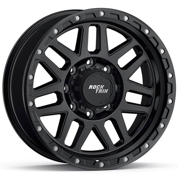 RockTrix RT110 20 inch Wheel 8x170 Compatible with Ford 1999+ F250 F350, 20x9 (-12 Offset, 4.5 Backspace), Black, Also fits 2000-2005 Excursion F-250 F-350 Super Duty