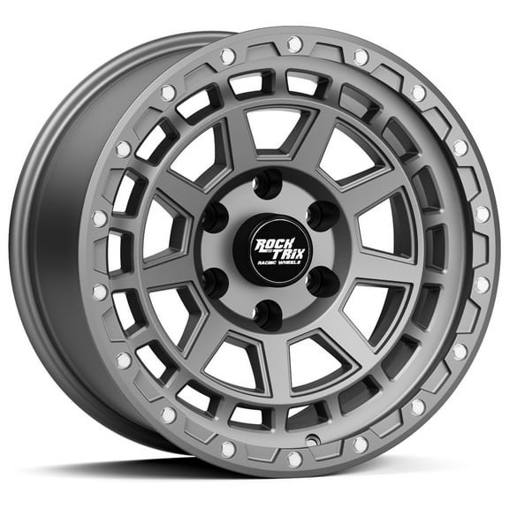 RockTrix RT114 17 inch Wheel Compatible with Ford 2021+ Bronco, 17x9 6x5.5 Wheels, +12mm offset, 6x139.7 PCD, 93.1mm Bore, Matte Gunmetal Gray, Also fits 2019+ Ranger Rims