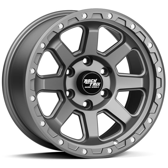 RockTrix RT116 17 inch Wheel Compatible with Toyota Tacoma 6x5.5" (6x139.7) Bolt Pattern, 17x9 (-12mm Offset), 106.1mm Bore, Gunmetal Gray, Also fits 4Runner, FJ Cruiser, 99-06 Tundra