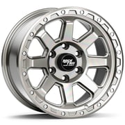 RockTrix RT116 18 inch Wheel Compatible with 2009-2024 Ford F150, 18x9 6x135 Wheels -12mm Offset, 4.5in Backspace 87.1mm Bore, Machined Silver Wheels, Also fits 2022+ Bronco Raptor Rims