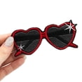 thumbnail image 1 of Rockabilly Red Heart Shaped Sunglasses Iron On Embroidered Patch, 1 of 3