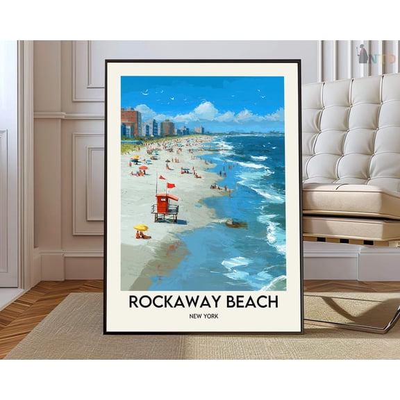 Rockaway Beach NYC Coastal Poster Unframed Paper Print