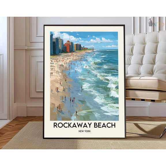 Rockaway Beach New York Poster, Queens Coastal City Wall Art