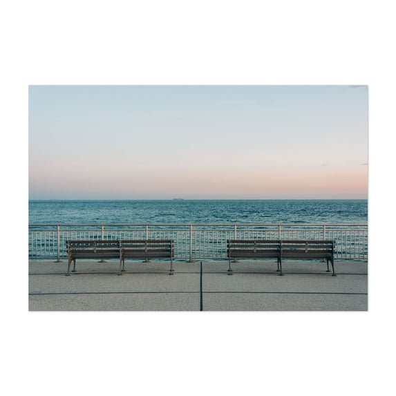 Rockaway Boardwalk 03 - Queens New York Photography Ocean Coast Minimalist Boardwalk Sunset Scenic Beach House Unframed Wall Art Print 20 x 28 inches