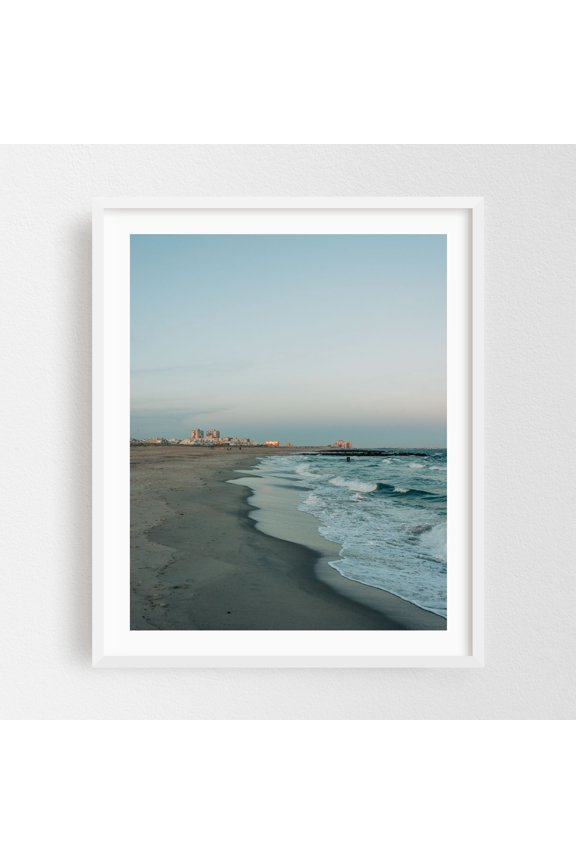 Rockaway Waves 07 - Queens New York Photography Beach Coast Ocean Seascape Landscape Waves Cityscape White Framed Wall Art Print 6 x 8 inches